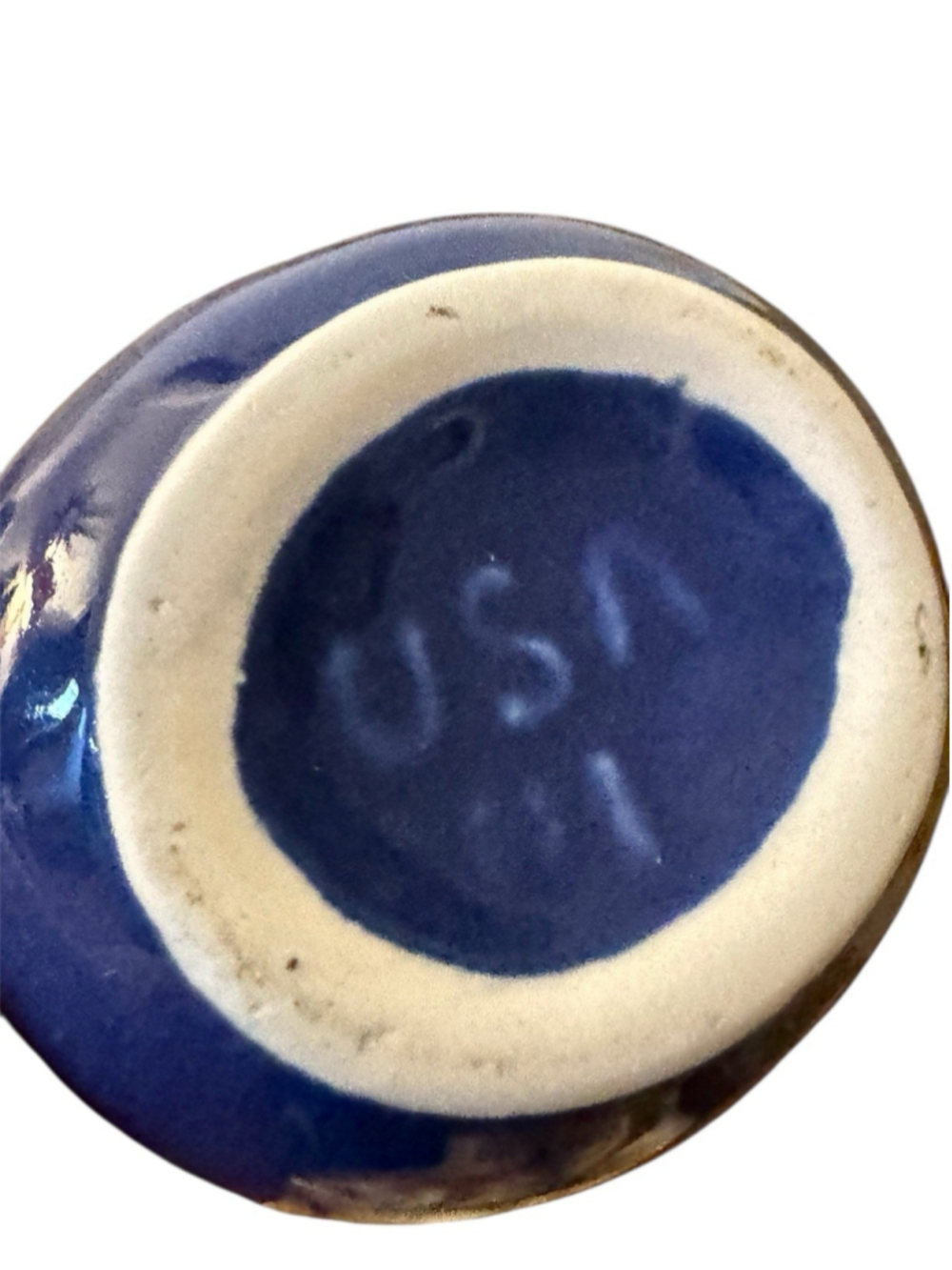 Vintage Cobalt Blue Stoneware Creamers Pair Mini Pitchers USA MCM MINT - Picture 4 of 5